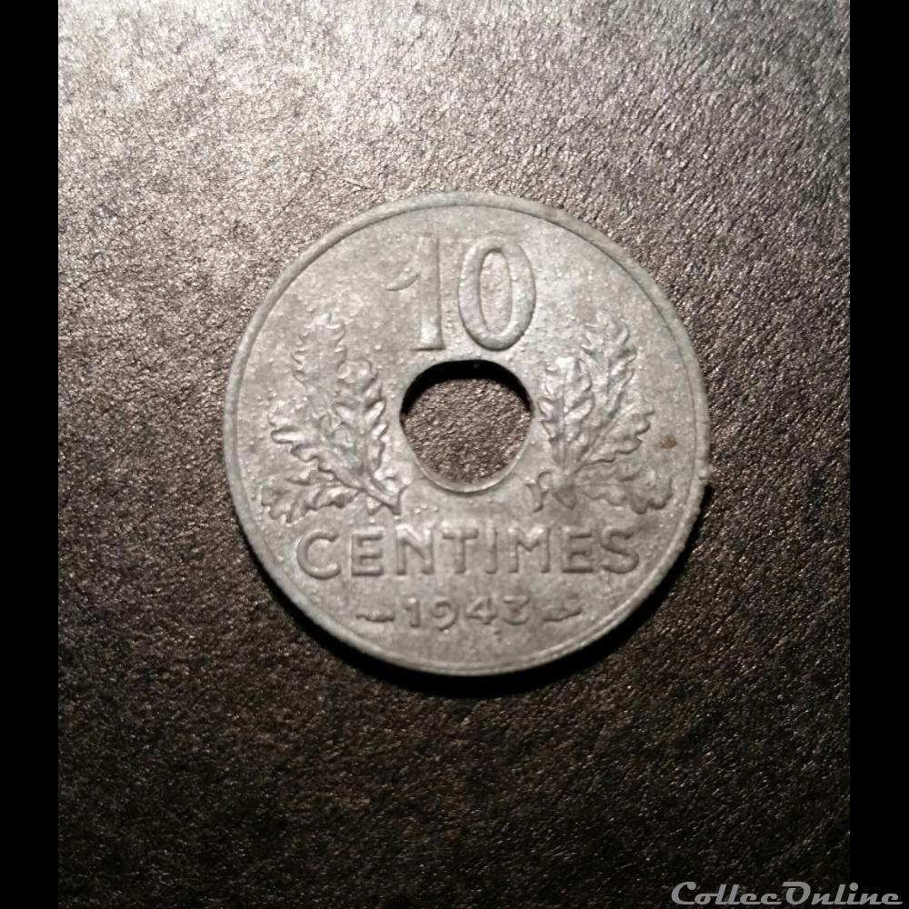 10 Cts Etat Françcais 1943 monnaie france moderne 10 cts etat franccais 1943