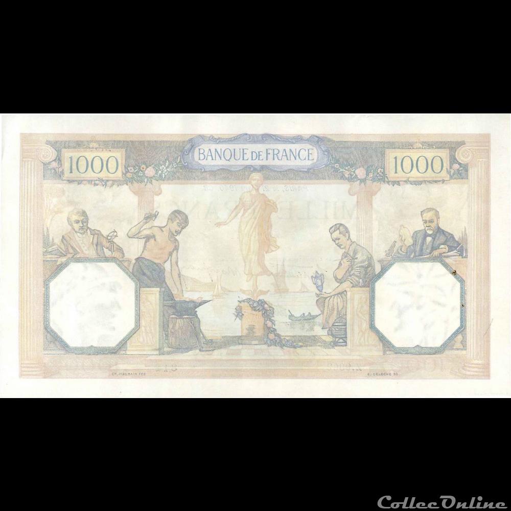 billet france banque de xxe 1000 francs ceres et mercure 1940