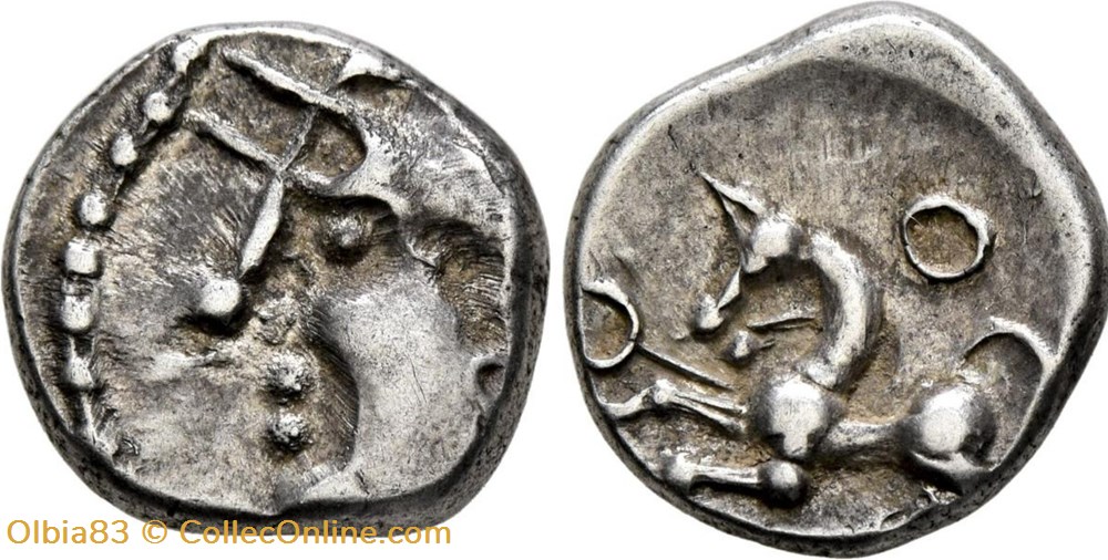 Celtique - Eduens - Denier à la tête casquée. monnaies antiques celtes celtique eduens denier a la tete casquee