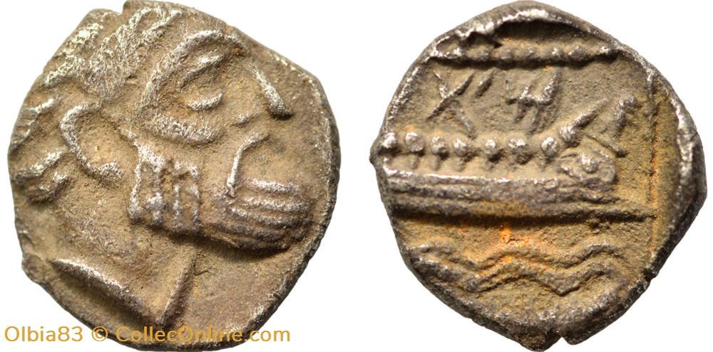 monnaies antiques grecques phenicie arados 1 16 eme shekel tete lauree galere