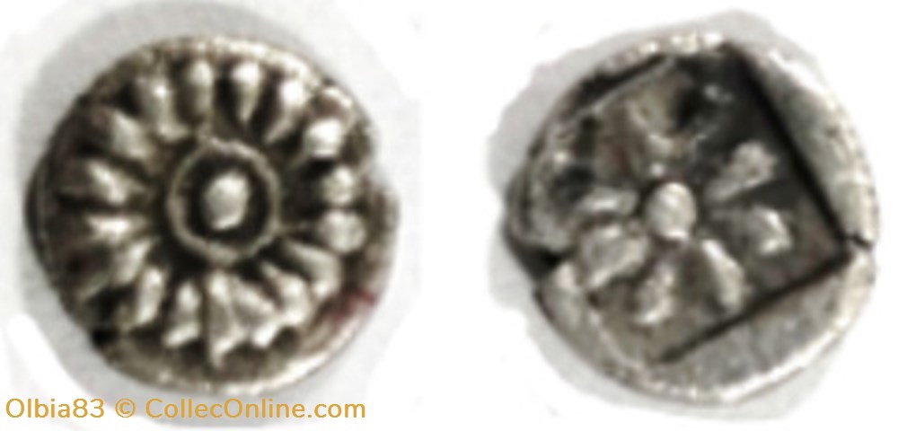 monnaies antiques grecques m erythree hemiobole rosace bouclier rose a huit petales