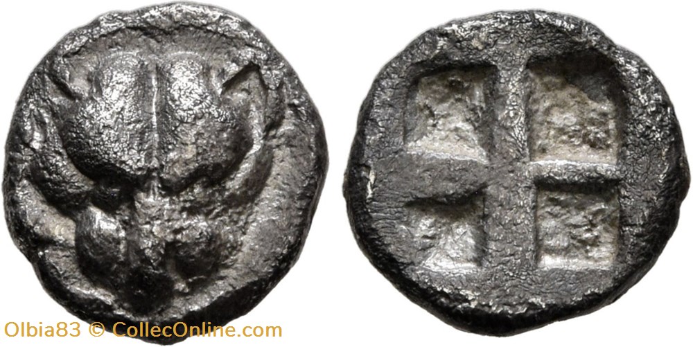 monnaies antiques grecques cimmerian bosporos pantikapaion obole tete de lion carre creux