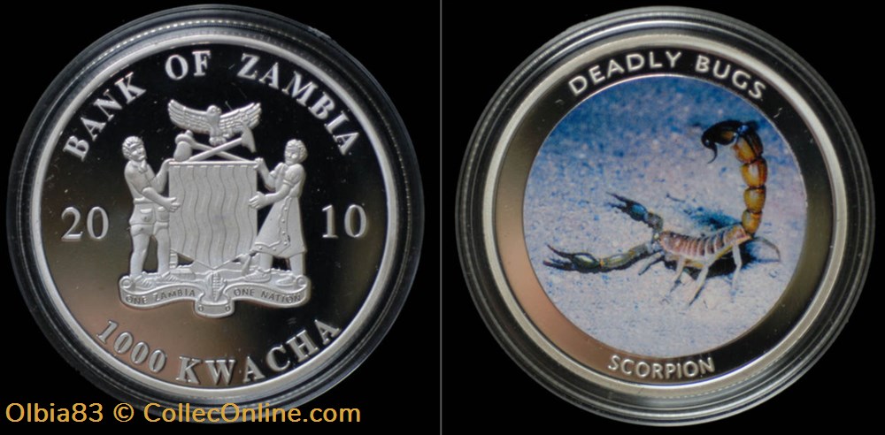 Zambie / 1 000 kwacha / Blason - Scorpion. monnaies zambie 1 000 kwacha blason scorpion