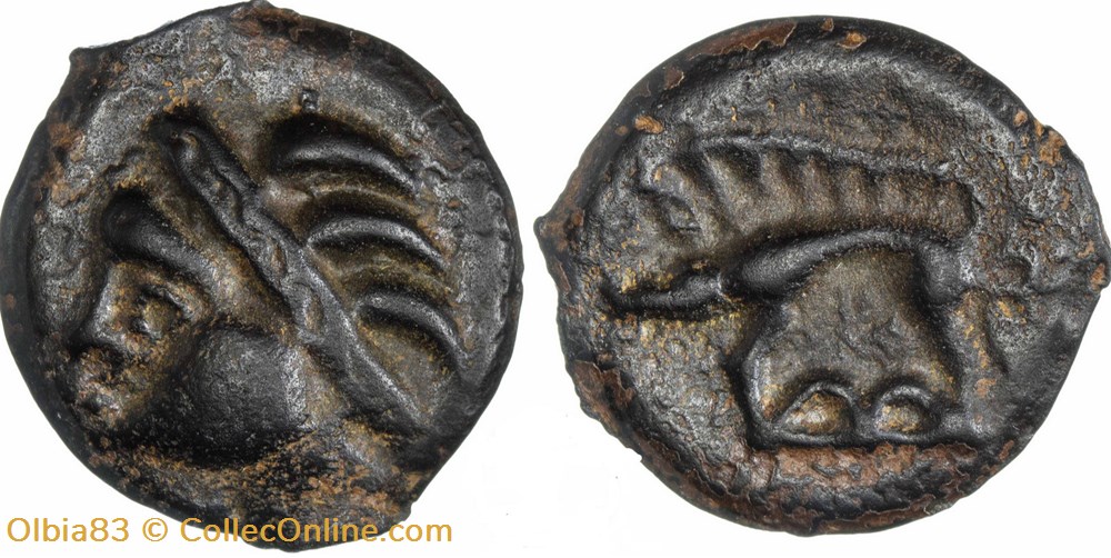 monnaies antiques celtes potin a la tete d indien sanglier enseigne