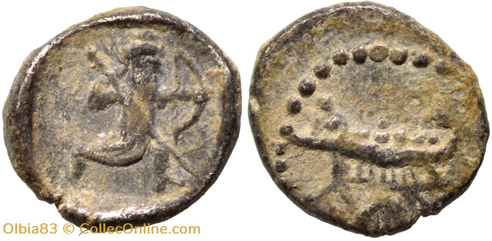 Phénicie - Sidon - Trente deuxième de shekel / Galère de guerre / Le grand Roi combattant monnaies antiques grecques phenicie sidon trente deuxieme de shekel galere de guerre le grand roi combattant