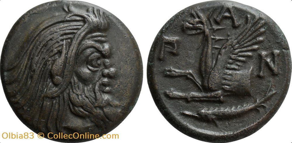 M Chersonèse Taurique-Unité -Tête de satyre à droite - protomé de griffon monnaies antiques grecques m chersonese taurique unite tete de satyre a droite protome de griffon
