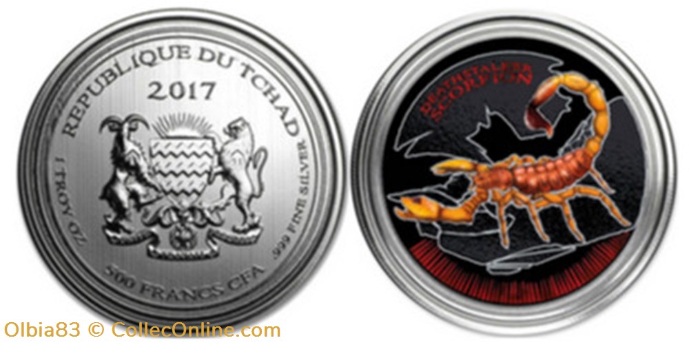 Tchad / 500 Francs CFA / Blason - Scorpion. monnaies tchad 500 francs cfa blason scorpion