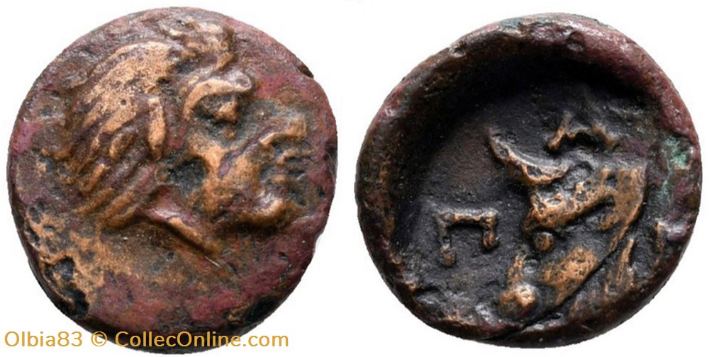 monnaies antiques grecques chersonese taurique panticapee demi unite tete de satyre tete de taureau