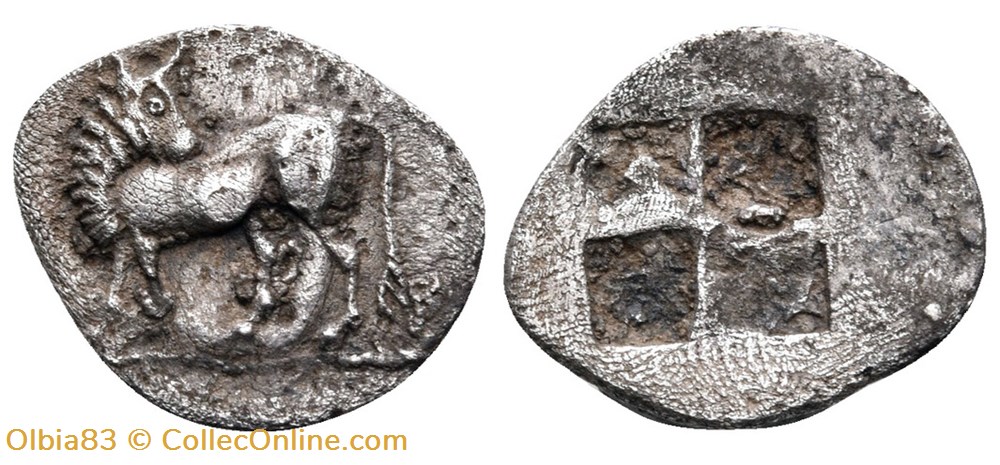 Asie Mineure / Hemiobole / Taureau - Carré creux. monnaies antiques grecques asie mineure hemiobole taureau carre creux