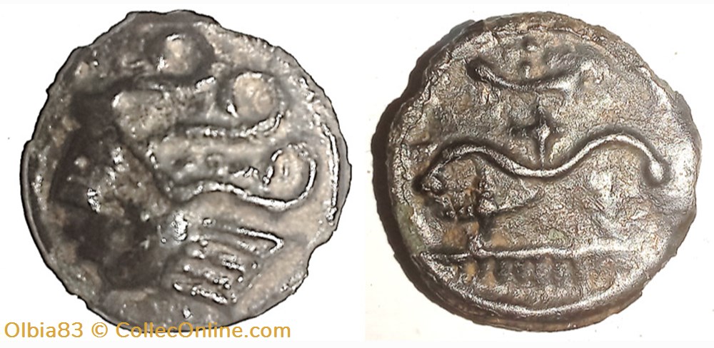 monnaies antiques celtes durocasses potin aux croisettes avec globules