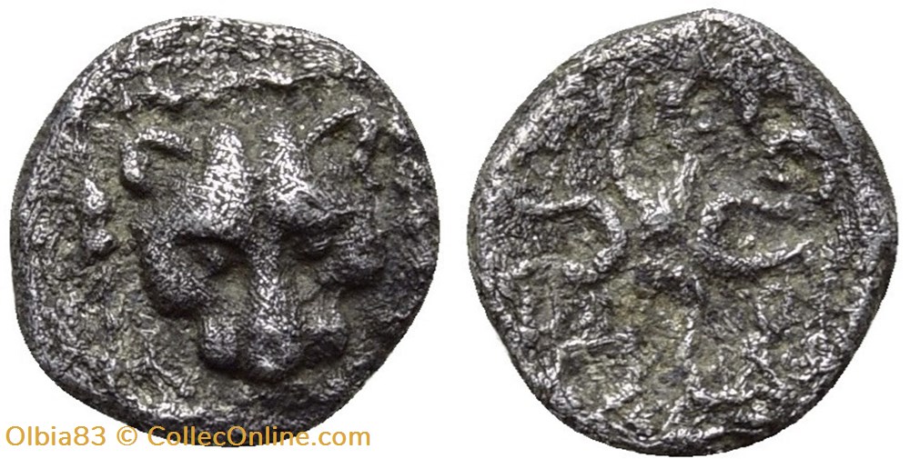 *Milet / 1/32 eme de statère / Tête de Lion - Motif Floral monnaies antiques grecques milet 1 32 eme de statere tete de lion motif floral