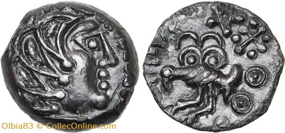 Celtique - Sénones - Bronze YLLYCCI à l’aigle. monnaies antiques celtes celtique senones bronze yllycci a l aigle