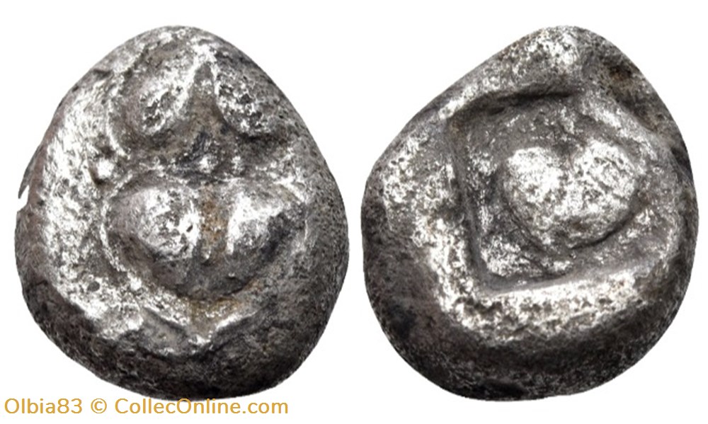 M Kyrene / Drachme / 2 Fruits de Silphium - Silphium dans carré creux monnaies antiques grecques m kyrene drachme 2 fruits de silphium silphium dans carre creux