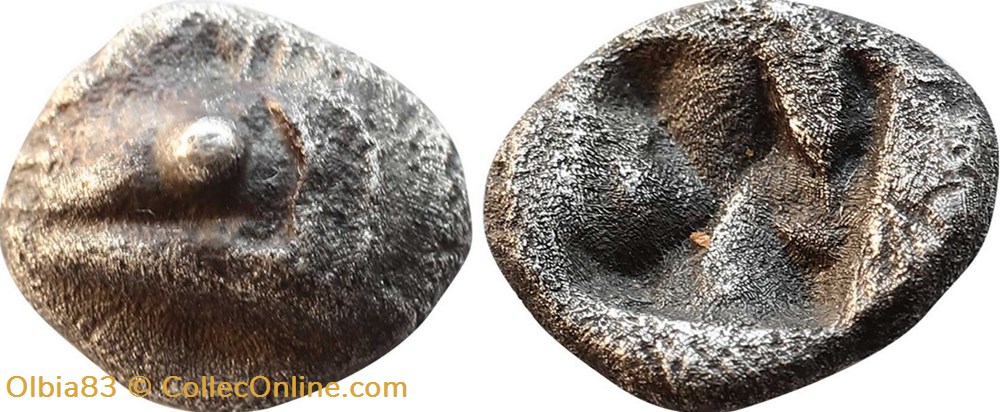 Cyzique / Obole / Tête de thon à gauche- Carré creux monnaies antiques grecques cyzique obole tete de thon a gauche carre creux