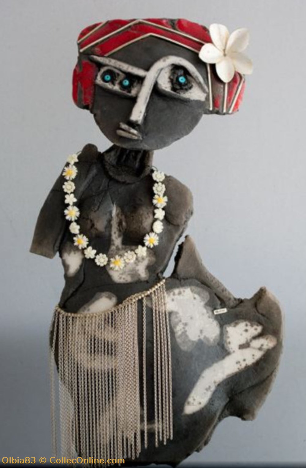" Vahinée " art antiquites sculptures raku vahinee