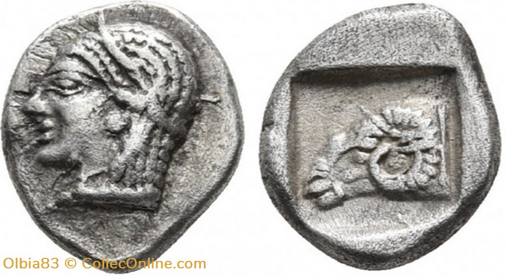 *Cebren / Trihemiobole / Tête féminine - Tête de Bélier monnaies antiques a grecques cebren trihemiobole tete feminine tete de belier