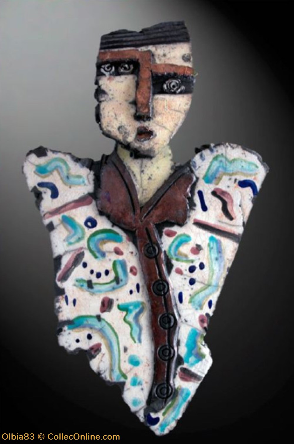 " Herbert VAN " art antiquites sculptures raku herbert van