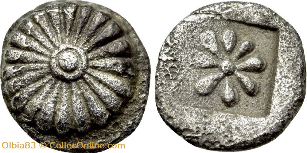 Erythrée /Trihémitartemorion / Rosace / Bouclier - Rose à huit pétales monnaies antiques grecques erythree trihemitartemorion rosace bouclier rose a huit petales