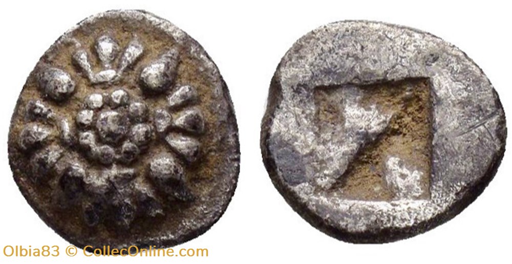 M-Erythrée / Obole / Rosace - Carré creux monnaies antiques grecques m erythree obole rosace carre creux