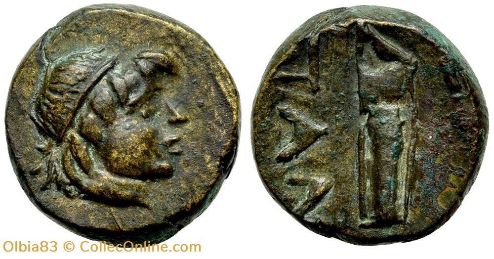 M Chersonèse Taurique-Demi unité -Tête laurée d'Apollon - Arc et Gorytos monnaies antiques grecques m chersonese taurique demi unite tete lauree apollon arc et gorytos