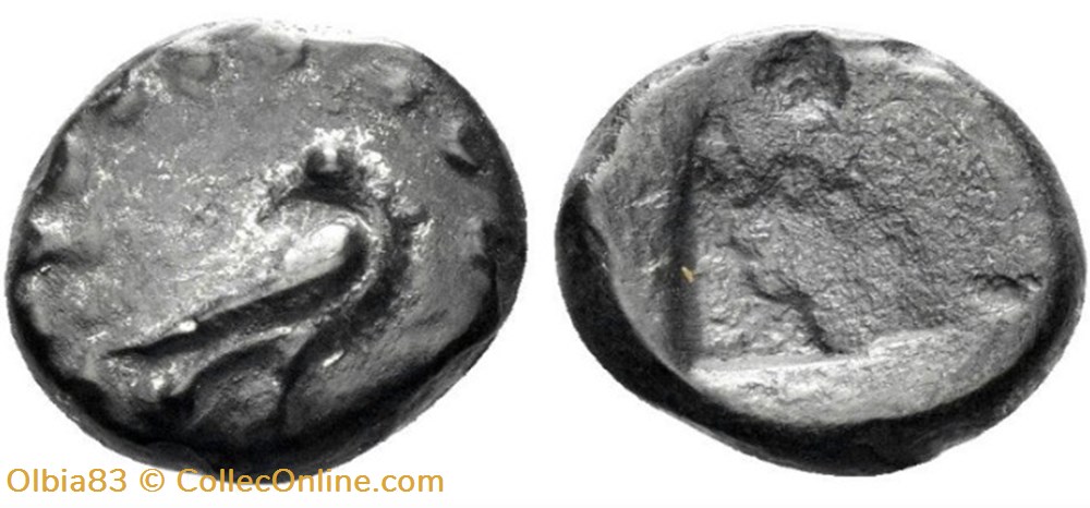 Abydos / Incertaine / Diobole / Aigle / Carré creux. monnaies antiques grecques abydos incertaine diobole aigle carre creux