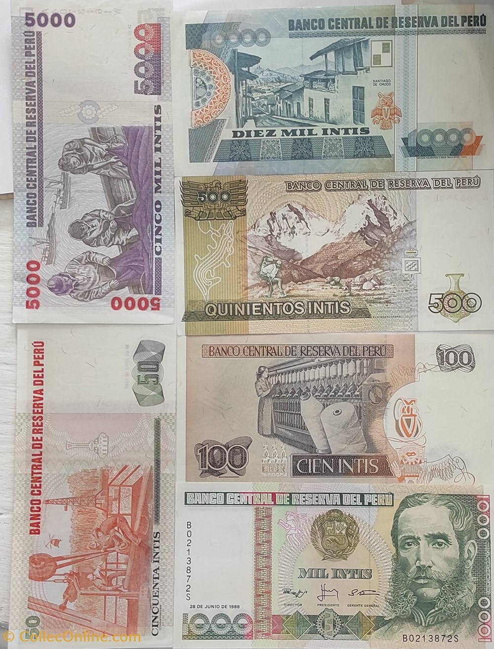 amerique sud billets de banque du perou