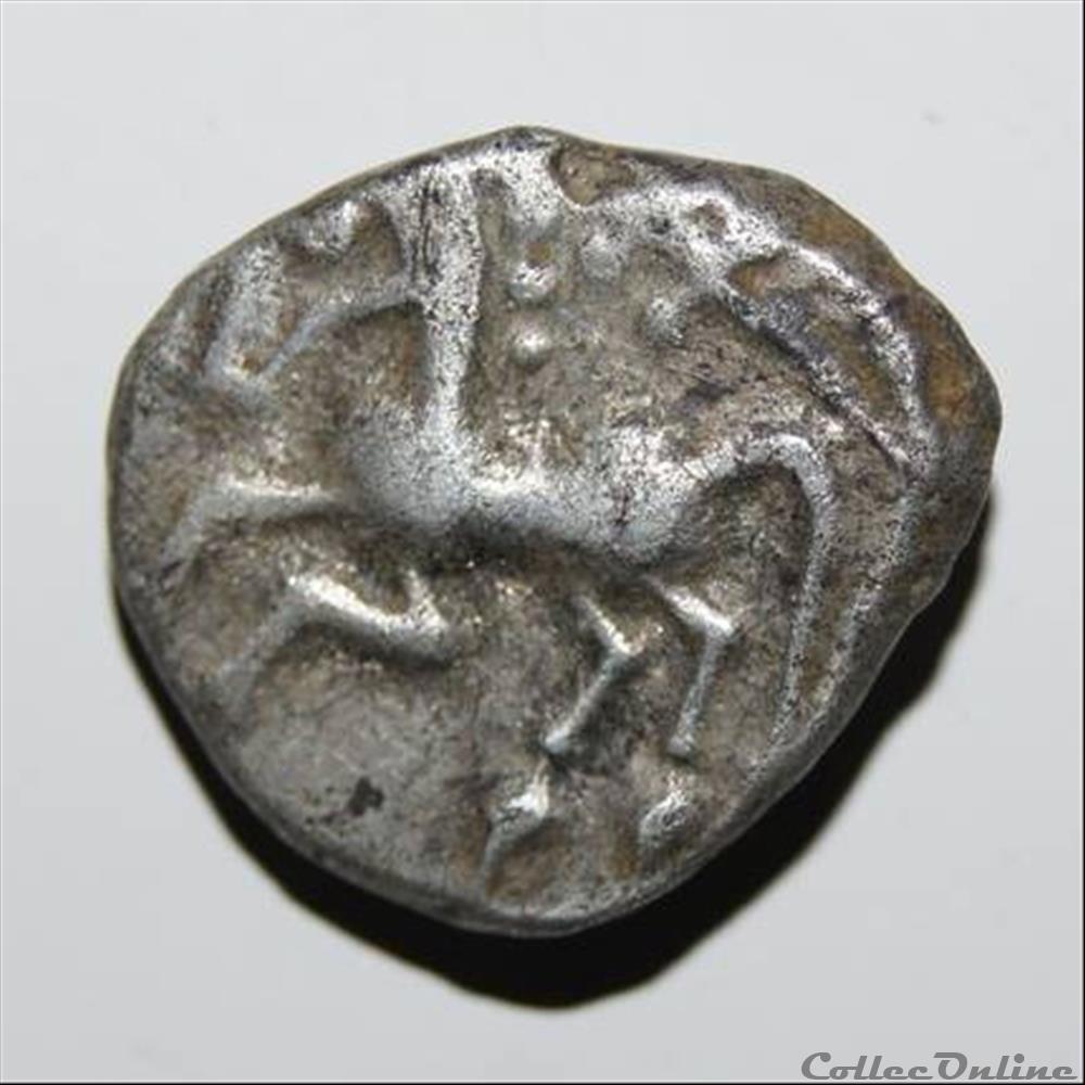 Cheval libre galopant - DT.3117 monnaie antique gauloise cheval libre galopant dt 3117