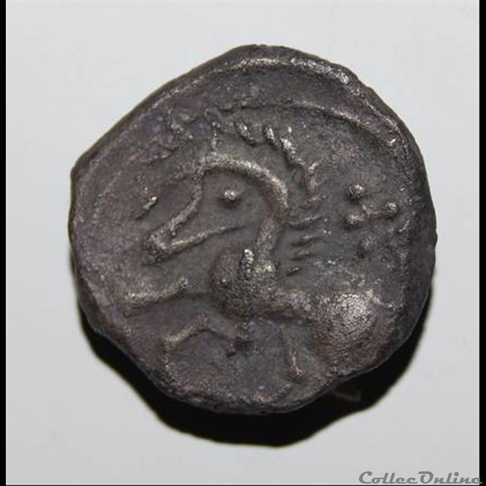 Cheval libre galopant - DT.3117 monnaie antique gauloise cheval libre galopant dt 3117