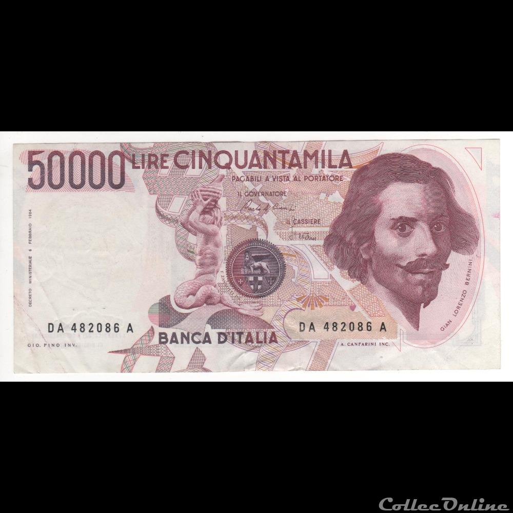 50.000 Lires #113 ITALIE 1984 / 1er type billet europe 50 000 lires 113 italie 1984 1er type