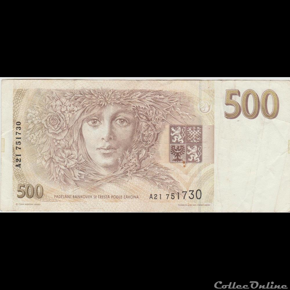 billet europe 500 kurun 7 rep tcheque