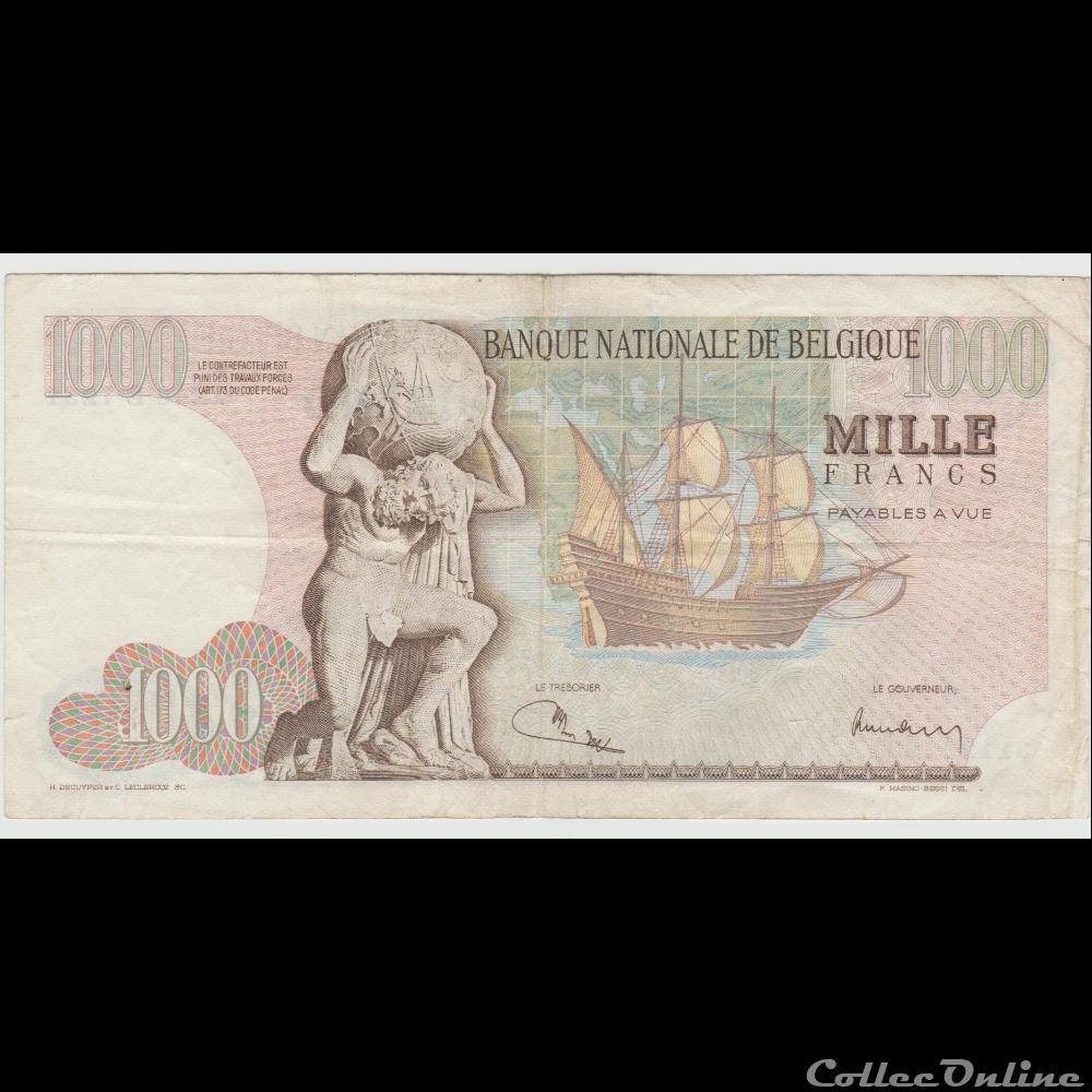 billets europe 1 000 franc 136 belgique 1973