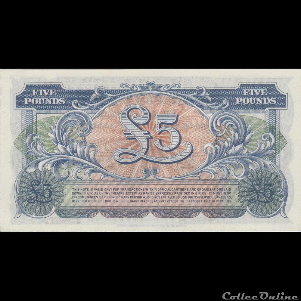 billet europe 5 pound 23m angleterre 1950