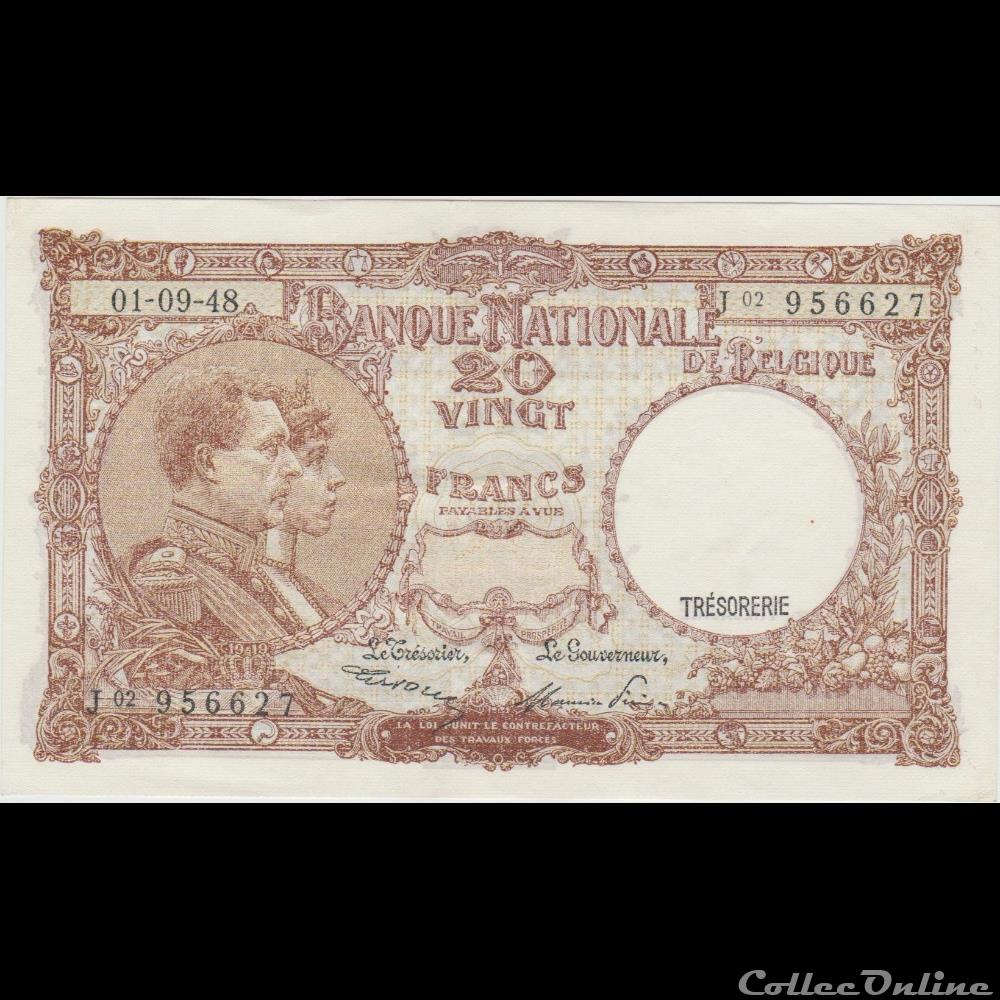 billet europe 20 franc 116 belgique 1948 tresorerie