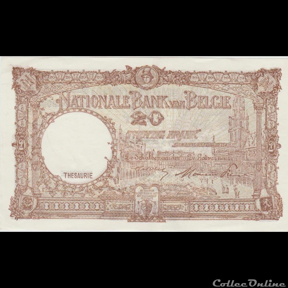 billet europe 20 franc 116 belgique 1948 tresorerie