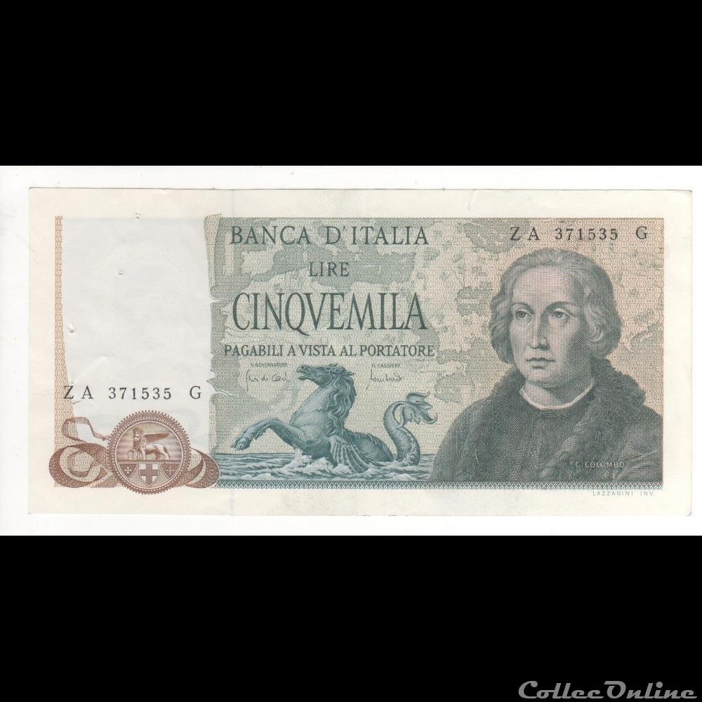 billet europe 5 000 lires 102 italie 1971
