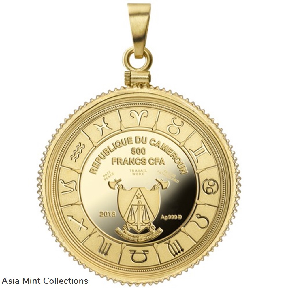 2018 - Pisces Zodiac Sign Proof Silver Coin 500 Francs Cameroon 2 coins ingots bullion 2018 pisces zodiac sign proof silver coin 500 francs cameroon
