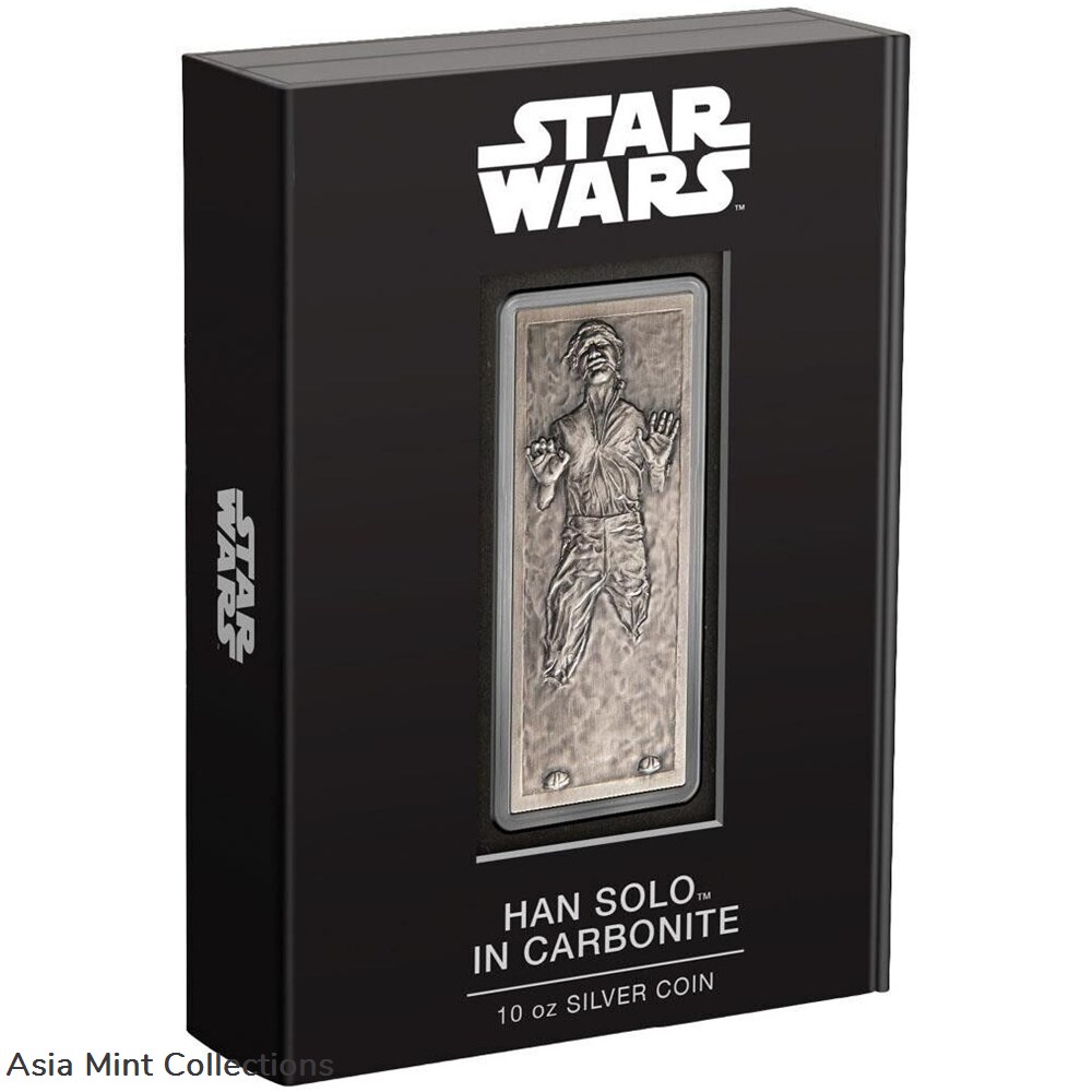 2022 Star Wars Han Solo™ in Carbonite - 10 OZ Silver Proof Coin -Niue coins ingots bullion 2022 star wars han solo in carbonite 10 oz silver proof coin niue