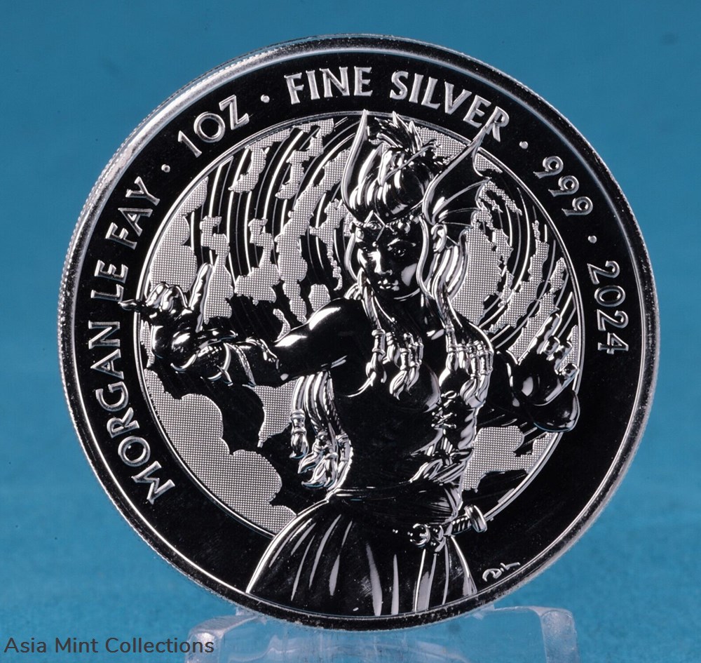 coins ingots bullion silver coin 2024 morgan le fay 1 oz 999 myths legends 2 pounds uk