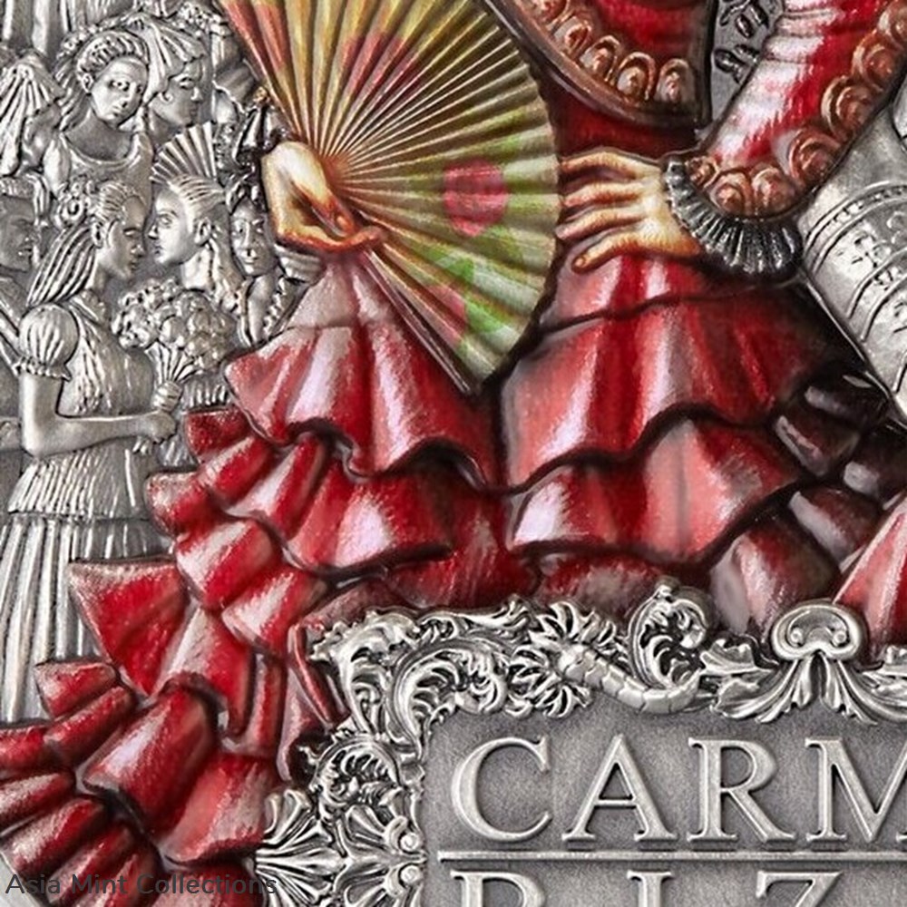 2022 - Carmen Titans of the Music 2 oz Antique finish Silver Coin 5$ Niue 2 coins ingots bullion 2022 carmen titans of the music 2 oz antique finish silver coin 5 niue