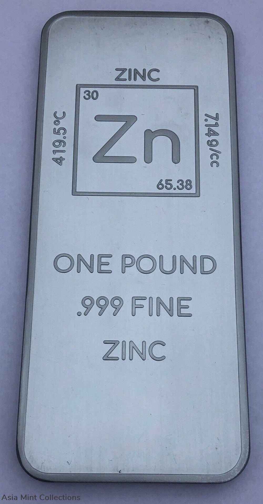 1 (One) Pound .999 Zinc Bullion Bar By Unique Metals coins ingots 1 one pound 999 zinc bullion bar by unique metals
