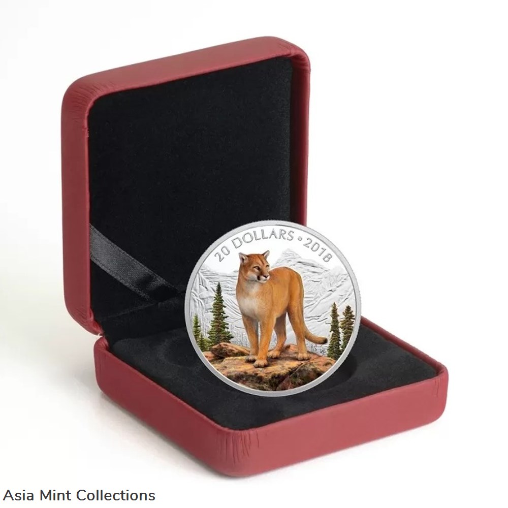 coins ingots bullion 2018 canadian 20 majestic wildlife courageous cougar 1 oz fine silver coin