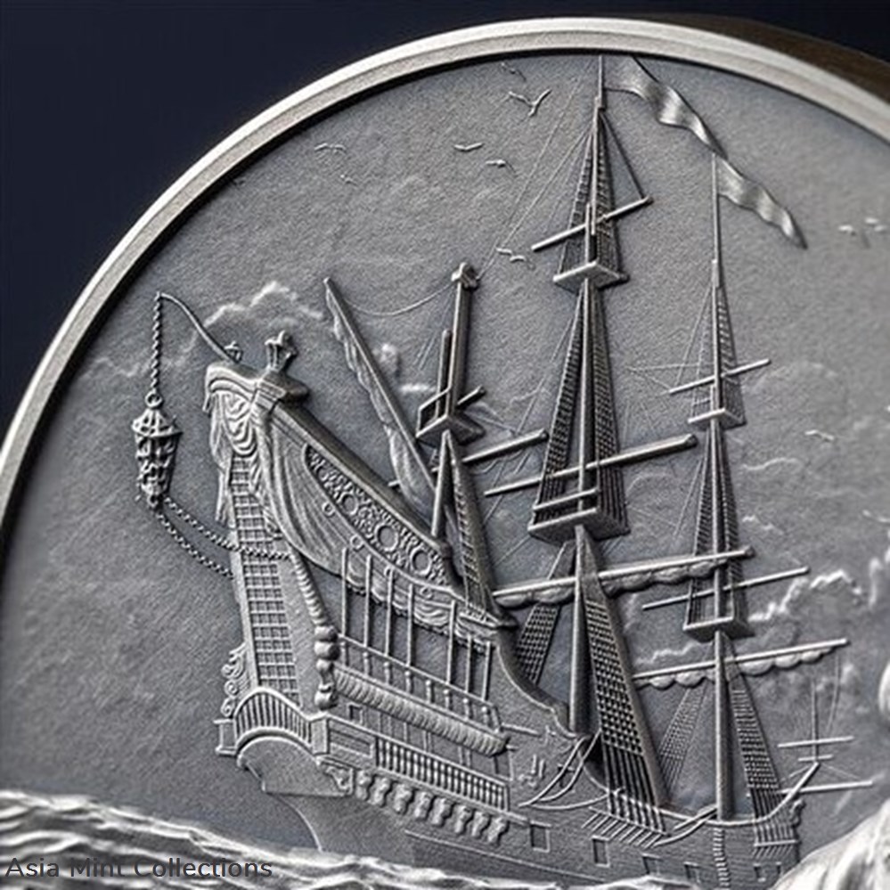 2023 - Queen Anne's Revenge Captains of Fortune 2 oz Silver Coin 5$ Barbados 5 coins ingots bullion 2023 queen anne s revenge captains of fortune 2 oz silver coin 5 barbados