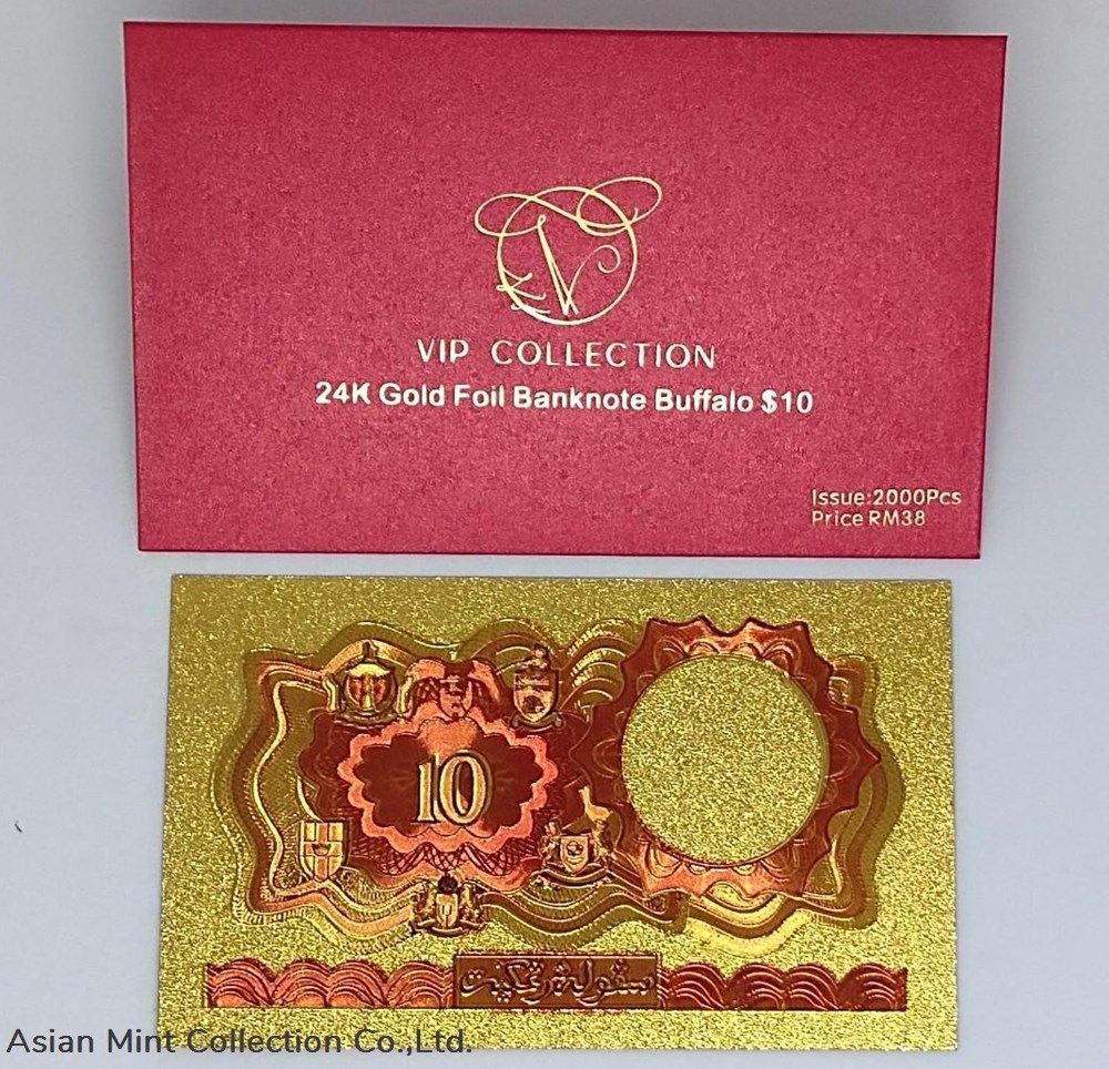 banknotes asia malaysia 24k gold foil banknote buffalo 10