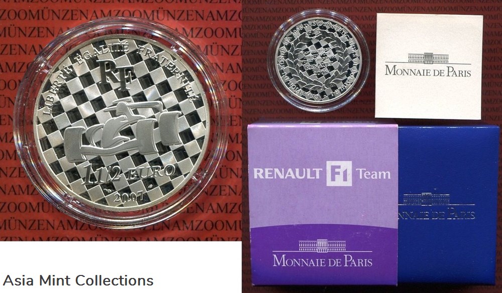 coins ingots bullion 2007 silver coin renault formula 1 france 1 50 eur monnaie paris