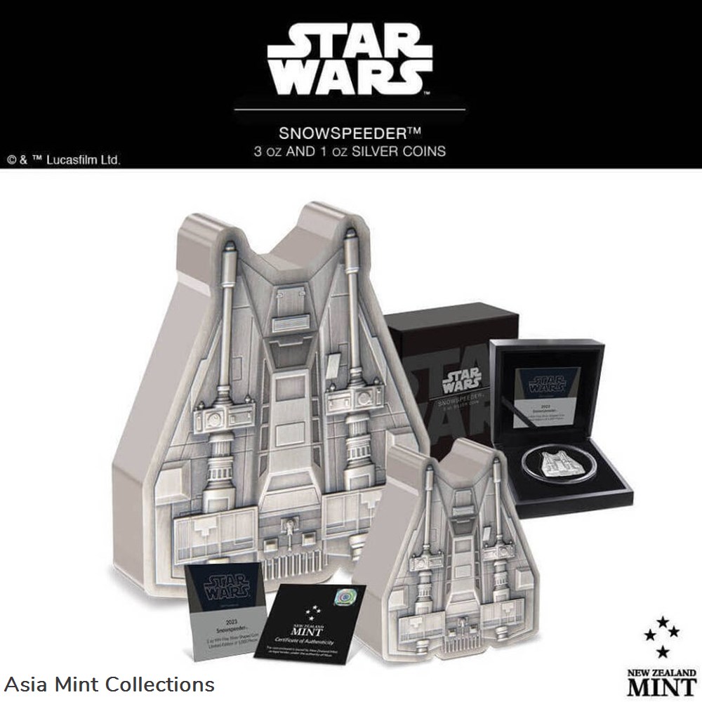 coins ingots bullion 2023 niue star wars mandalorian vehicle snowspeeder 1oz silver antiqued coin