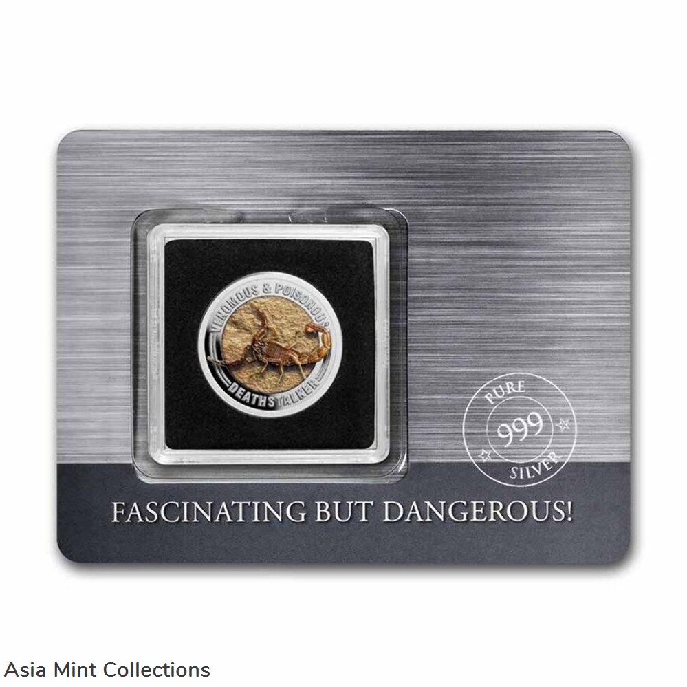 2022 Samoa Venomous & Poisonous Deathstalker 1/2 oz. Silver Colorized Coin coins ingots bullion 2022 samoa venomous poisonous deathstalker 1 2 oz silver colorized coin