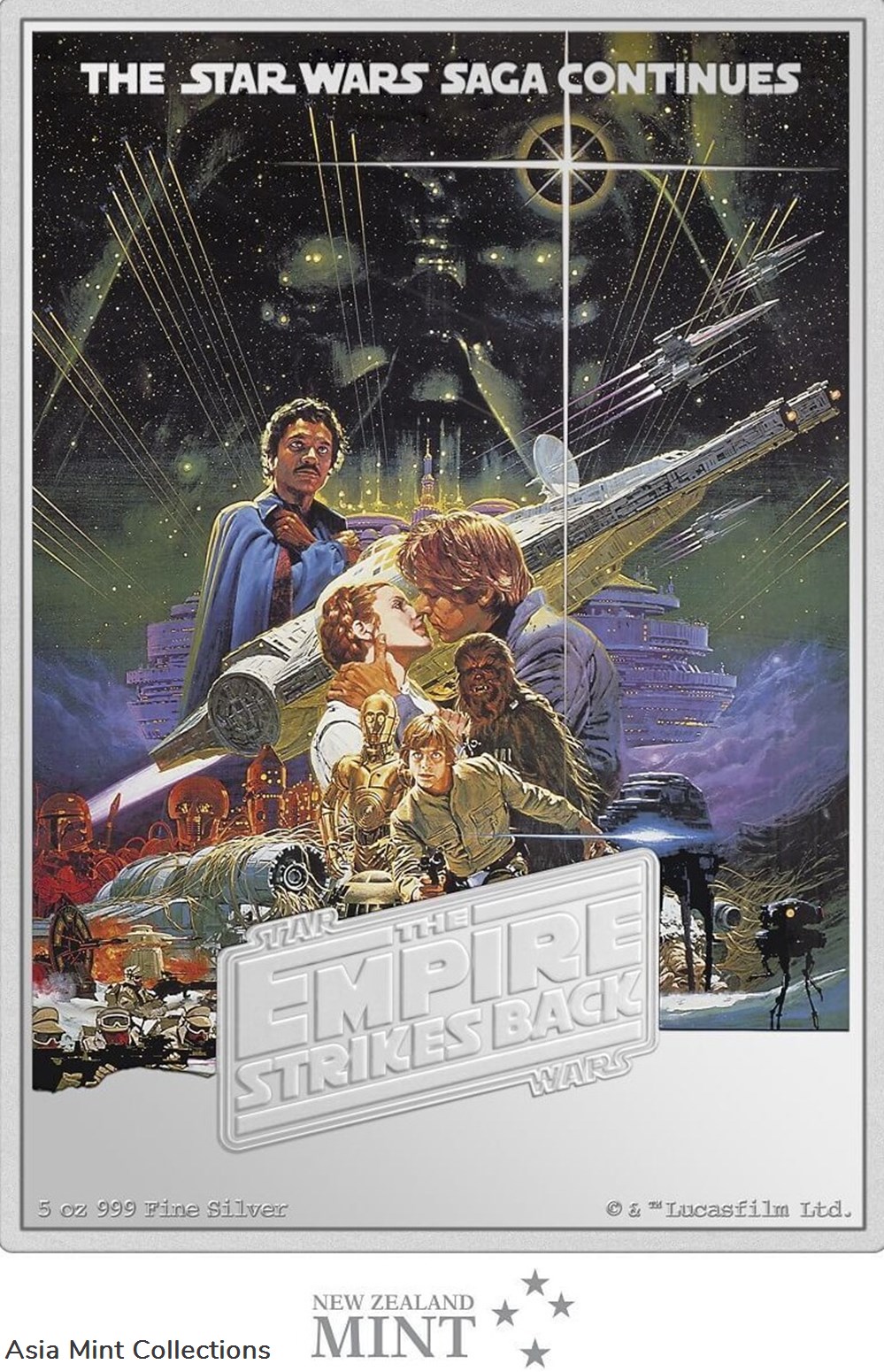 2023 Niue Star Wars The Empire Strikes Back 5oz Silver Movie Poster Coin coins ingots bullion 2023 niue star wars the empire strikes back 5oz silver movie poster coin