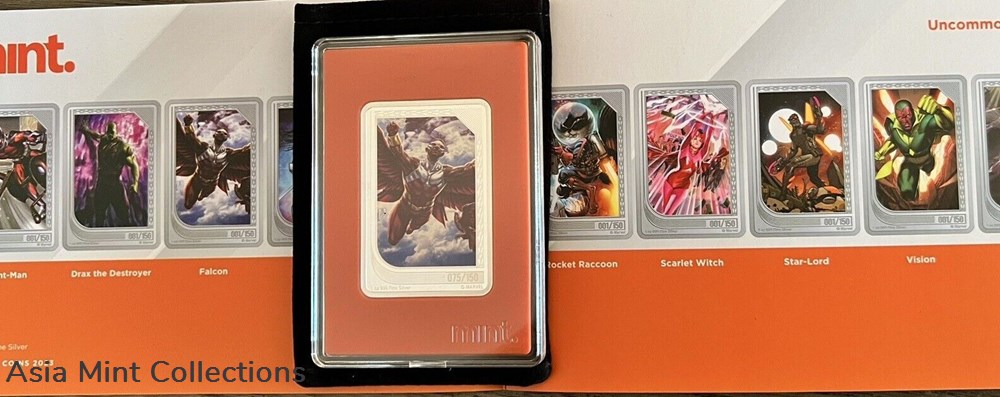 2023 - Uncommon Niue Marvel Trading Coins Orange - Falcon 75/150 - Mint Sold Out! 2023 uncommon niue marvel trading coins orange falcon 75 150 mint sold out