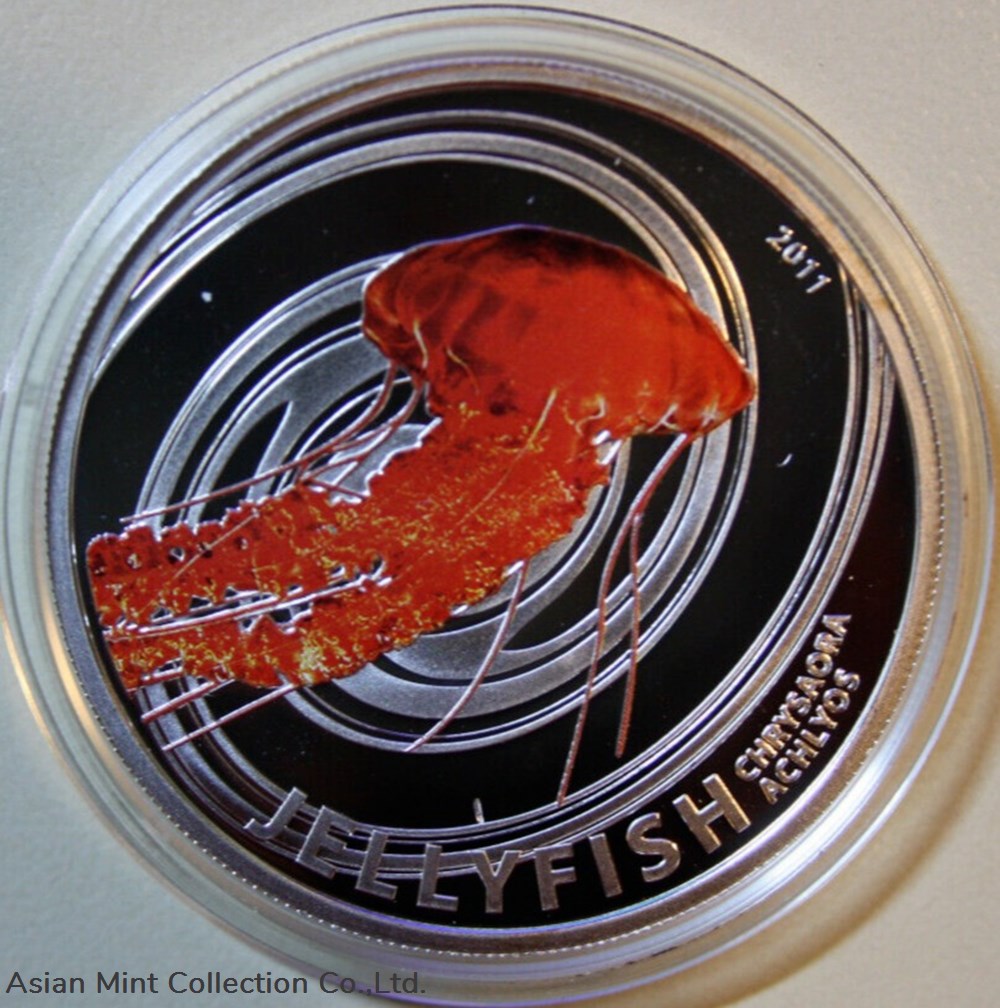 2011 - Pitcairn Islands 2 Dollars" Jelly Fish "Silver Proof F#5190 Colored Rare coins ingots bullion coin 2011 pitcairn islands 2 dollars jelly fish silver proof f 5190 colored rare