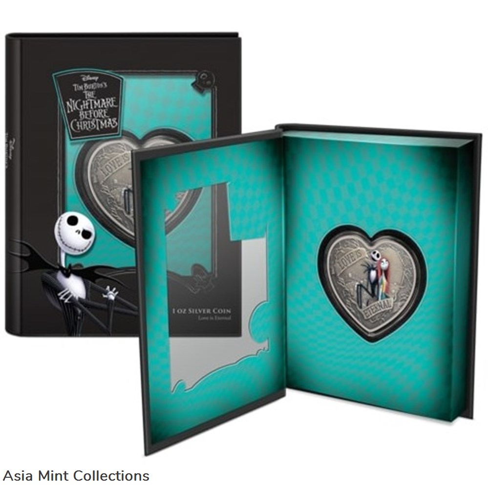coins ingots bullion 2021 disney the nightmare before christmas love is eternal 1oz silver coin